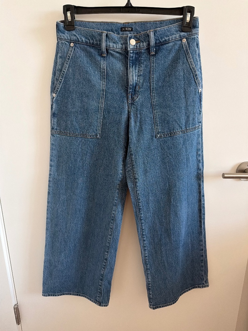 J Crew Medium Blue Wide Leg Jeans Size 26P